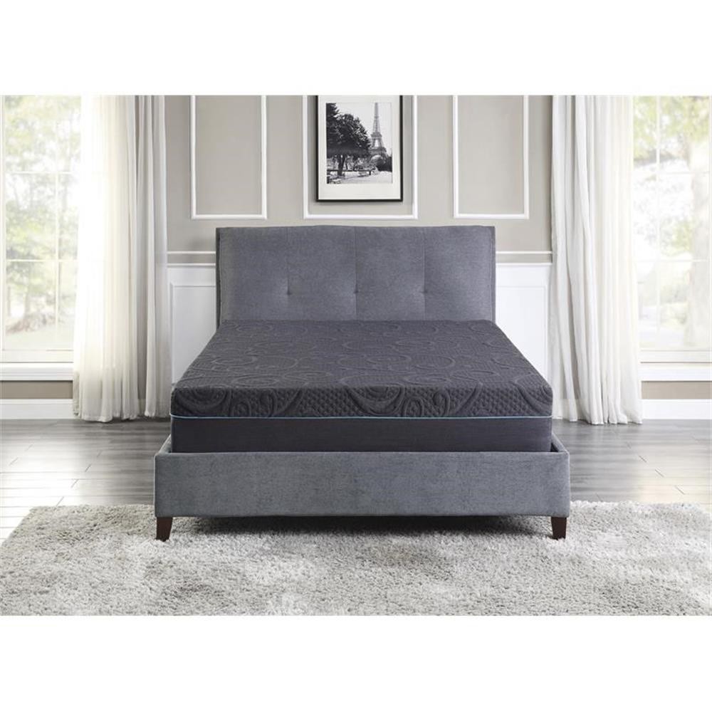 Lexicon Homelegance Bedding 11″ Fabric EK Gel Memory Hybrid Mattress in Gray