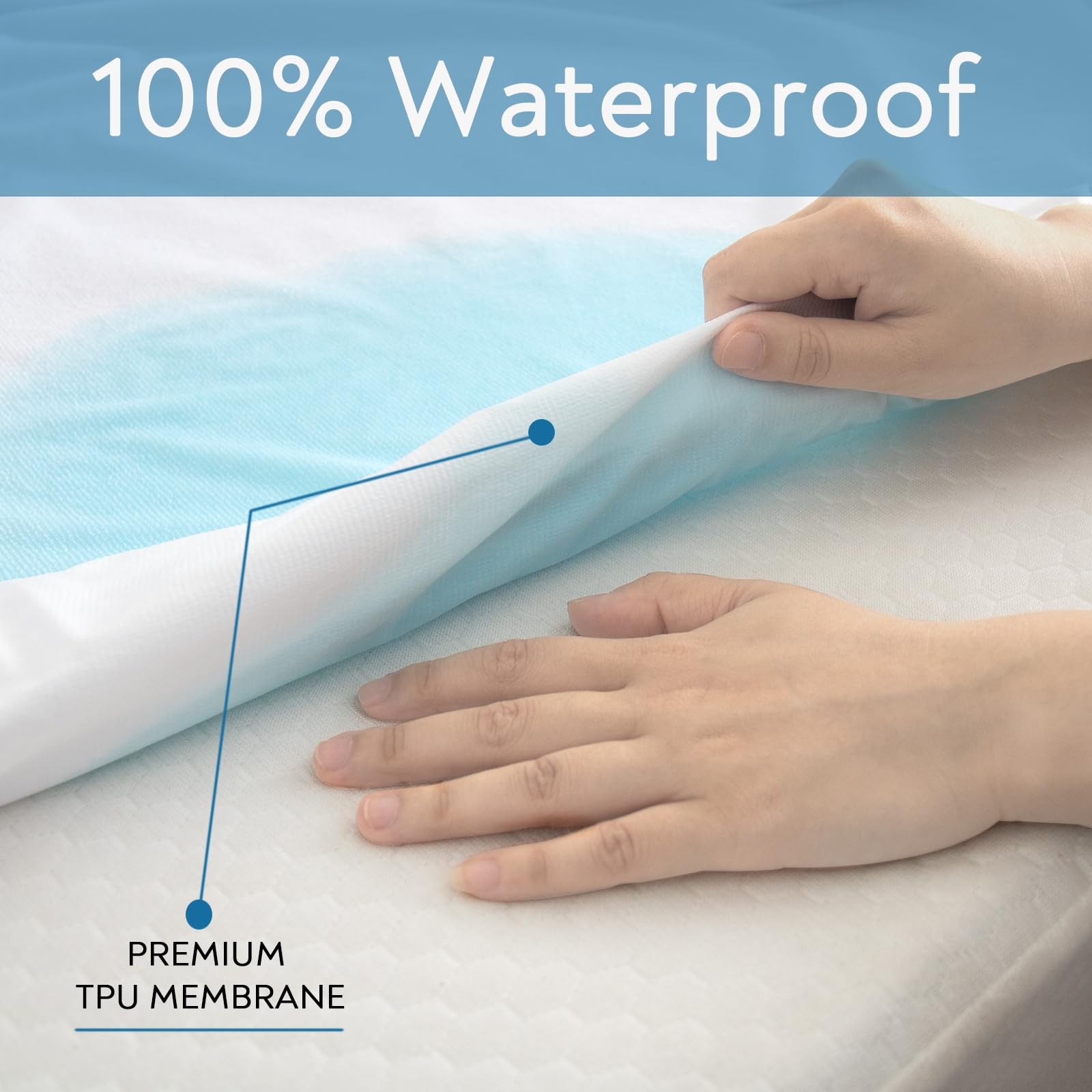 RV Short Queen Terry Mattress Protector Waterproof for Queen, White