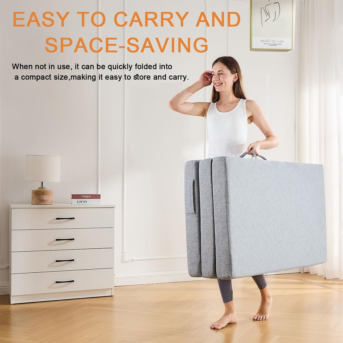 Trifold Mattress Full，6 Inch Folding Mattress Twin,Foldable Mattress,Tri Folding