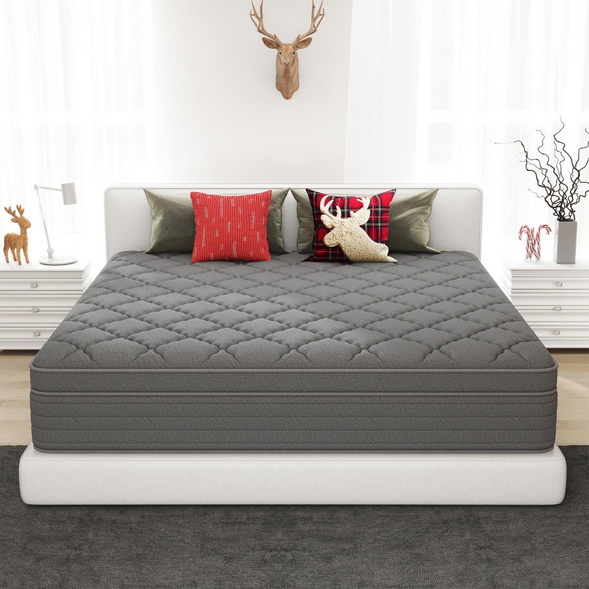 12″ 14″ Mattress Pocket Spring Hybrid Bed Memory Foam Twin Full Queen King Size