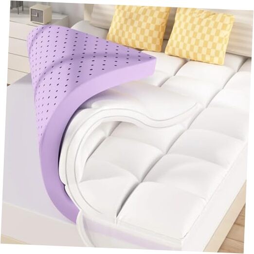 Dual Layer 5 Inch Memory Foam Mattress Topper Size, 3 Inch Gel King White