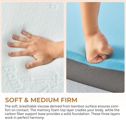 4 Inch Trifold Mattress Size Foldable Memory Foam Mattress with Twin White 4 IN