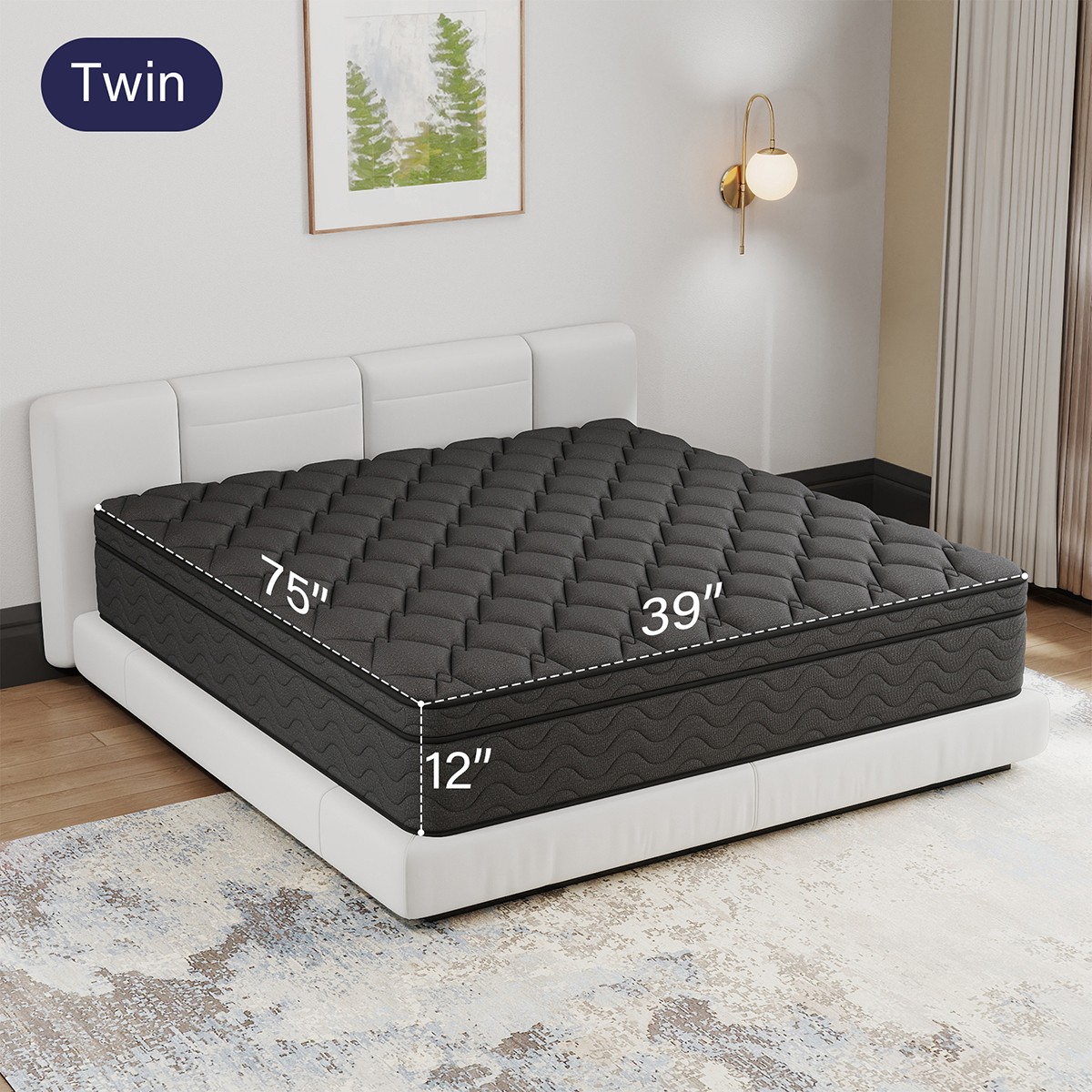12 Inch Gel Memory Foam Hybrid Spring Mattress Twin Full Queen King Bed In A Box