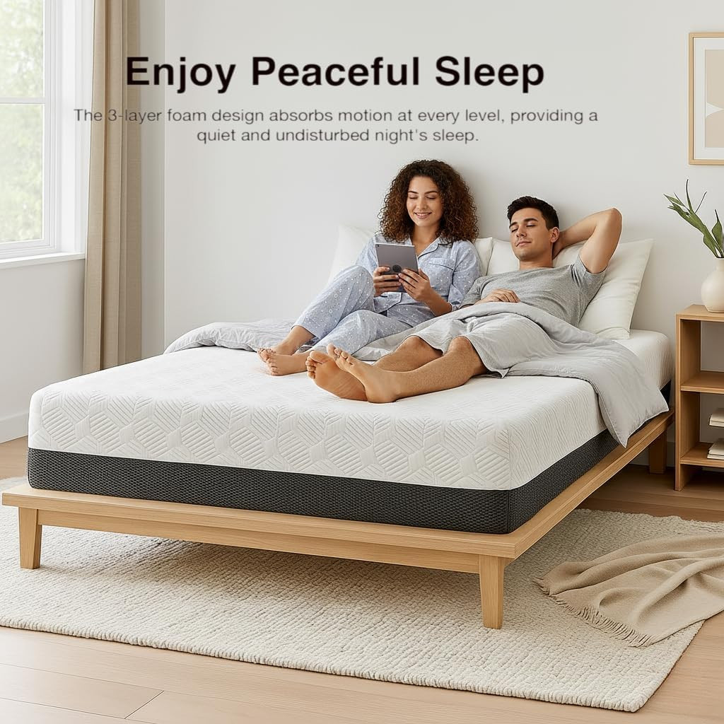 Omne Fria 12” Gel Memory Foam California King Mattress – Plush & Cooling