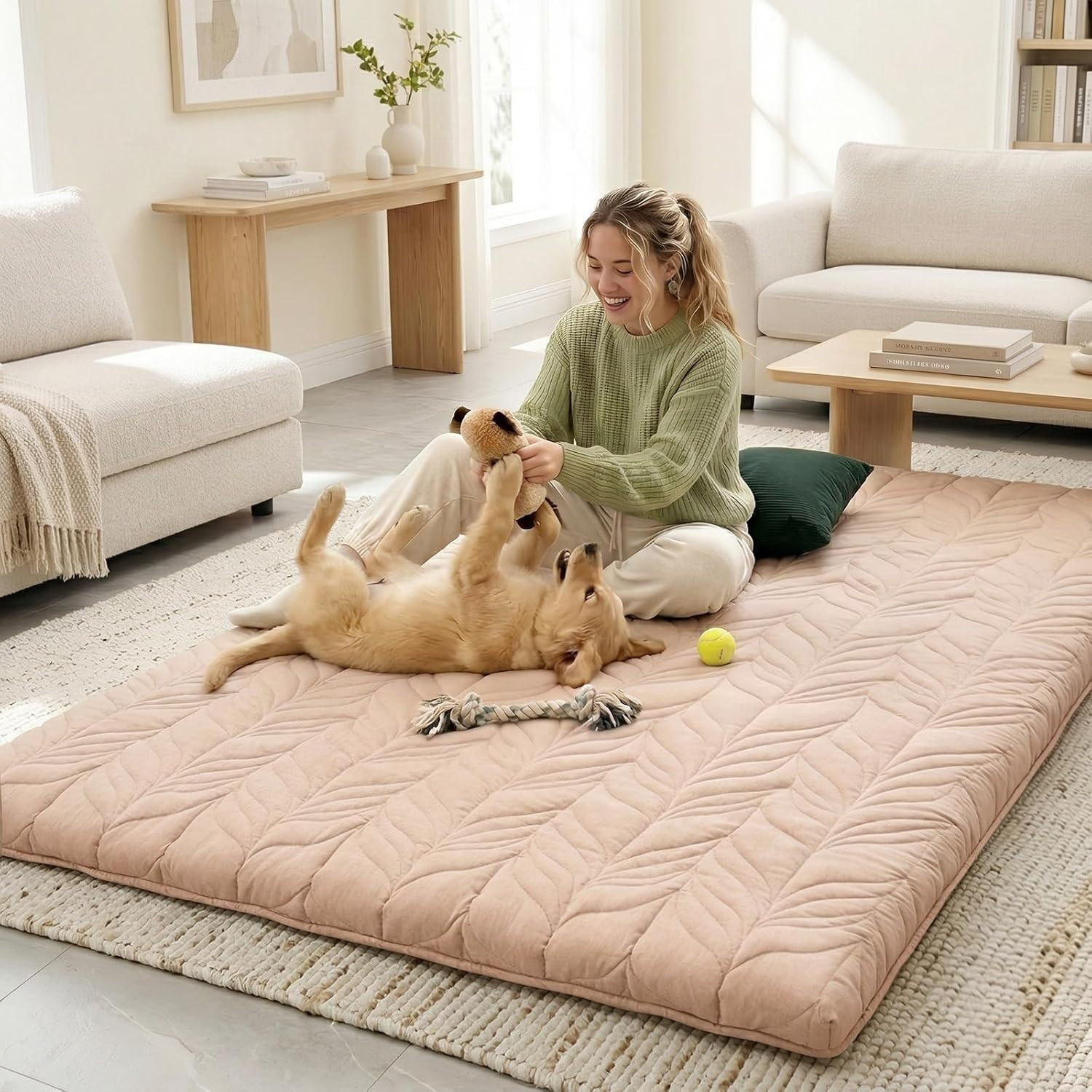 Zonli Japanese Floor Mattress Futon Mattress Full Size, Thicken Roll up Tatami M