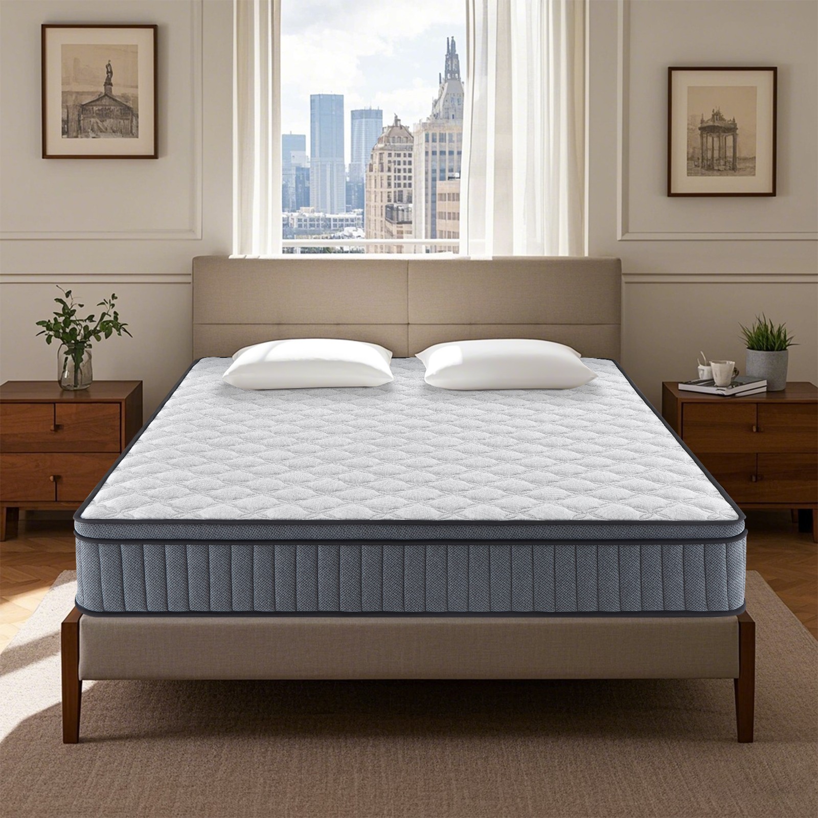 Hybrid Mattress in a Box–10 Inch 12Inch Gel Memory Foam and Innerspring Mattress