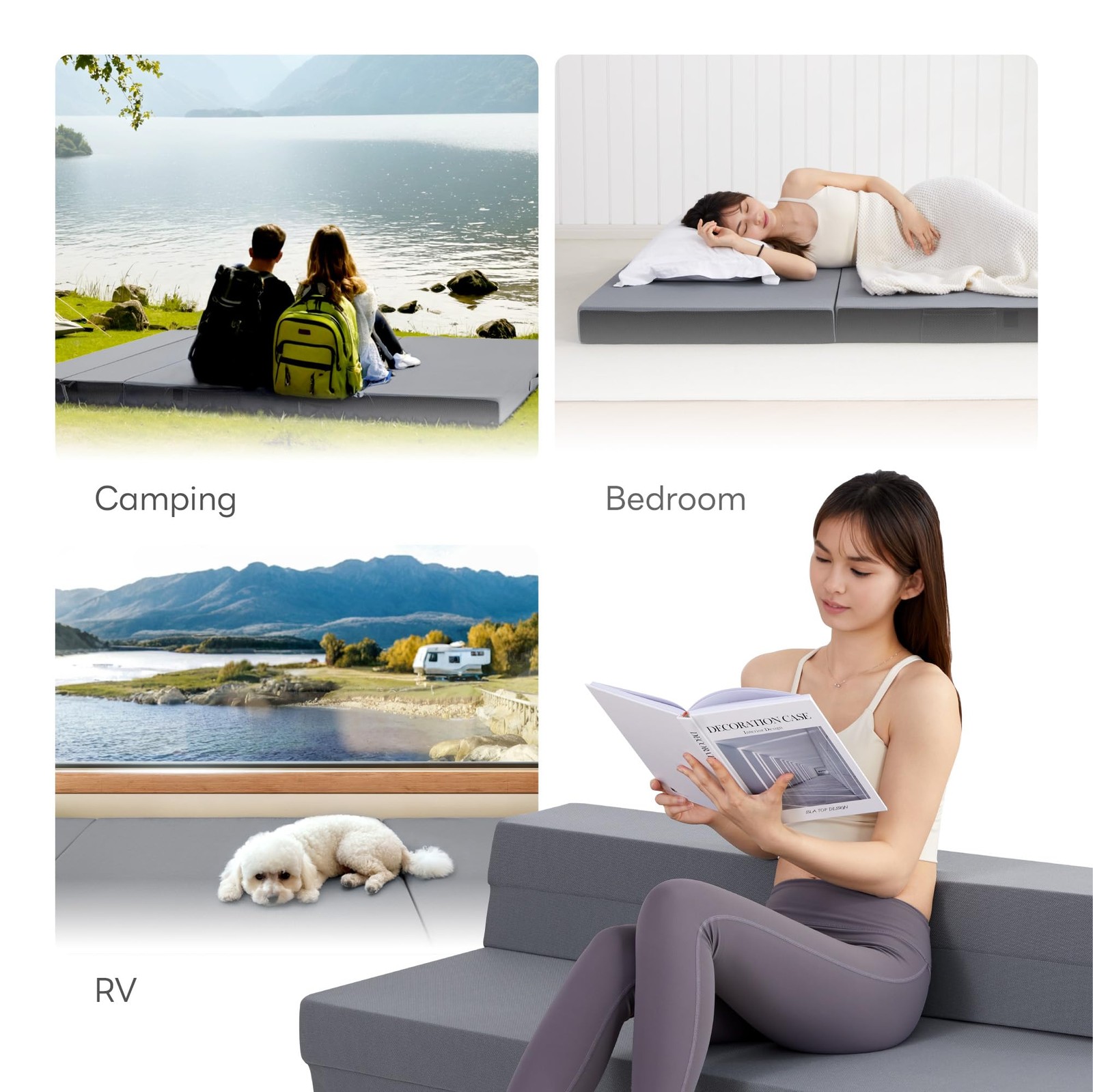 Folding Mattress Full, High Density Foam Mattress with Breathable and Washabl…