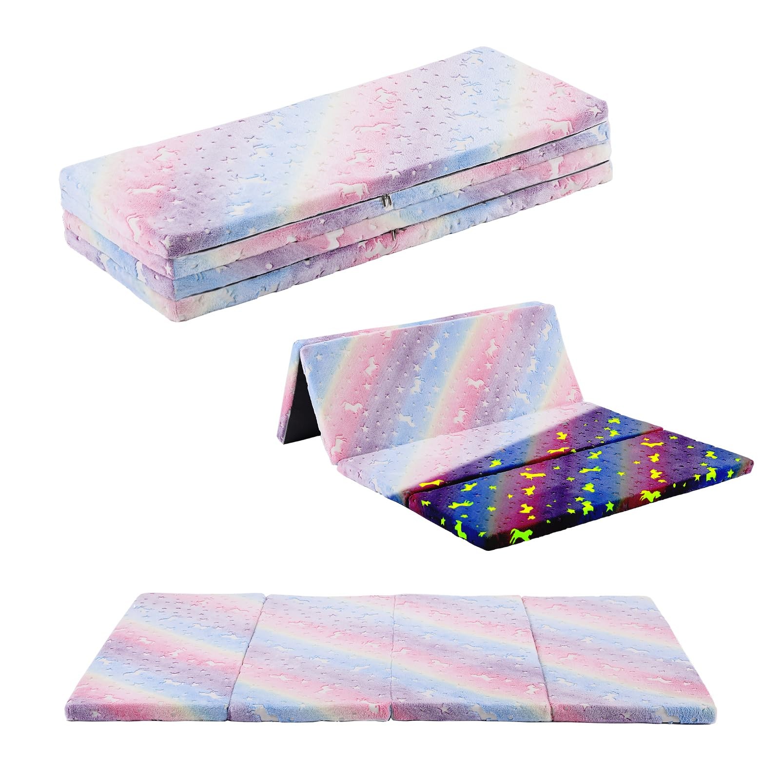 Floor Mattress Foldable, Folding Baby Play Mat 72.5×48 inch with Removable Co…