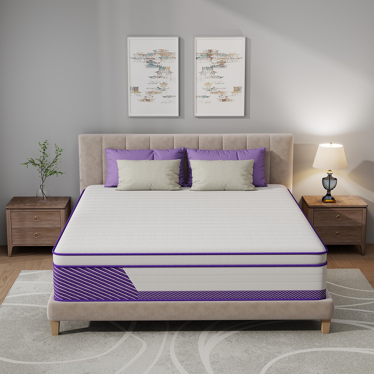 12 Inch Hybrid Spring Mattress in Box Gel Memory Foam Twin Full Queen King Size