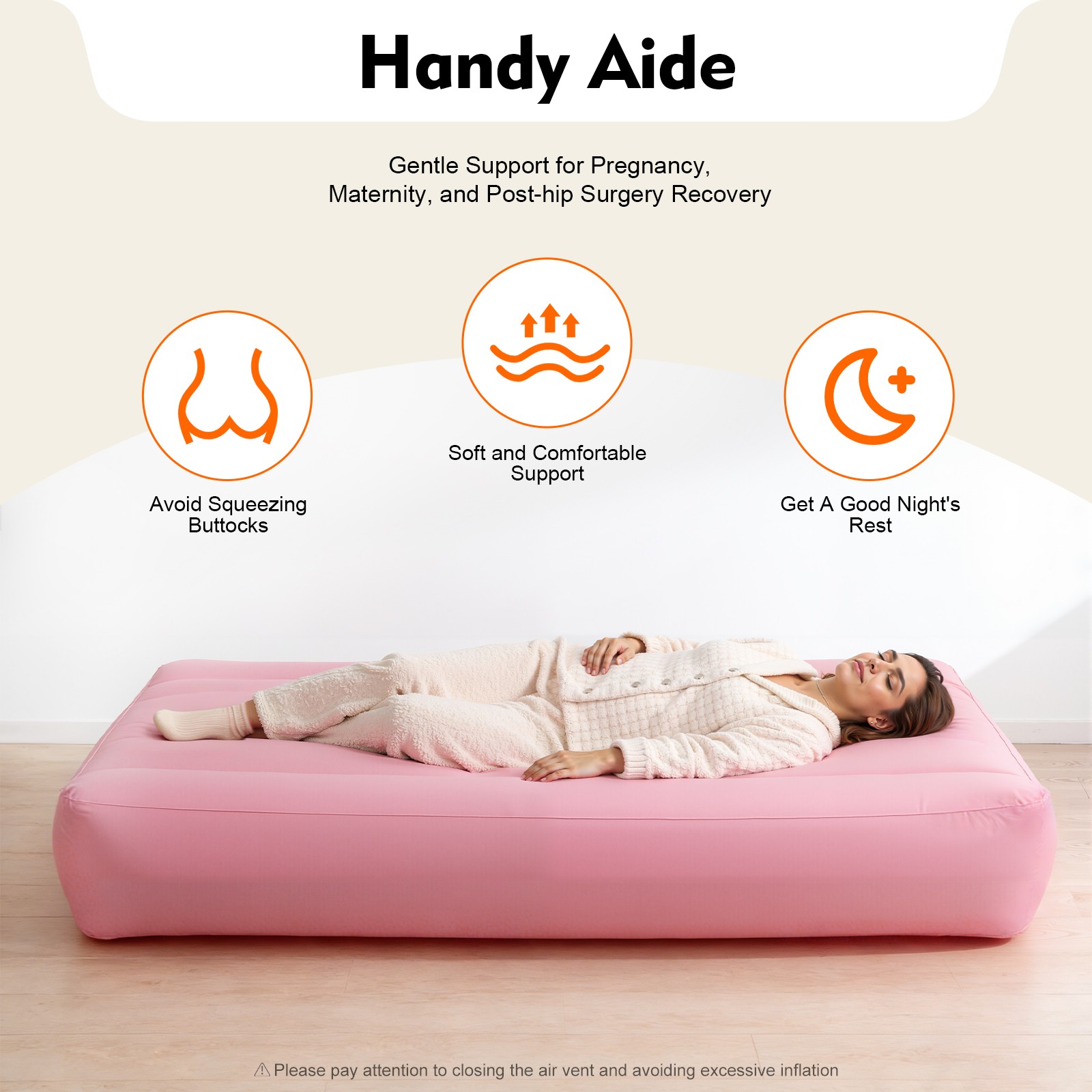 Foldable Inflatable Mattress w/ Reusable Electric Air Pump Post Surgery Recovery