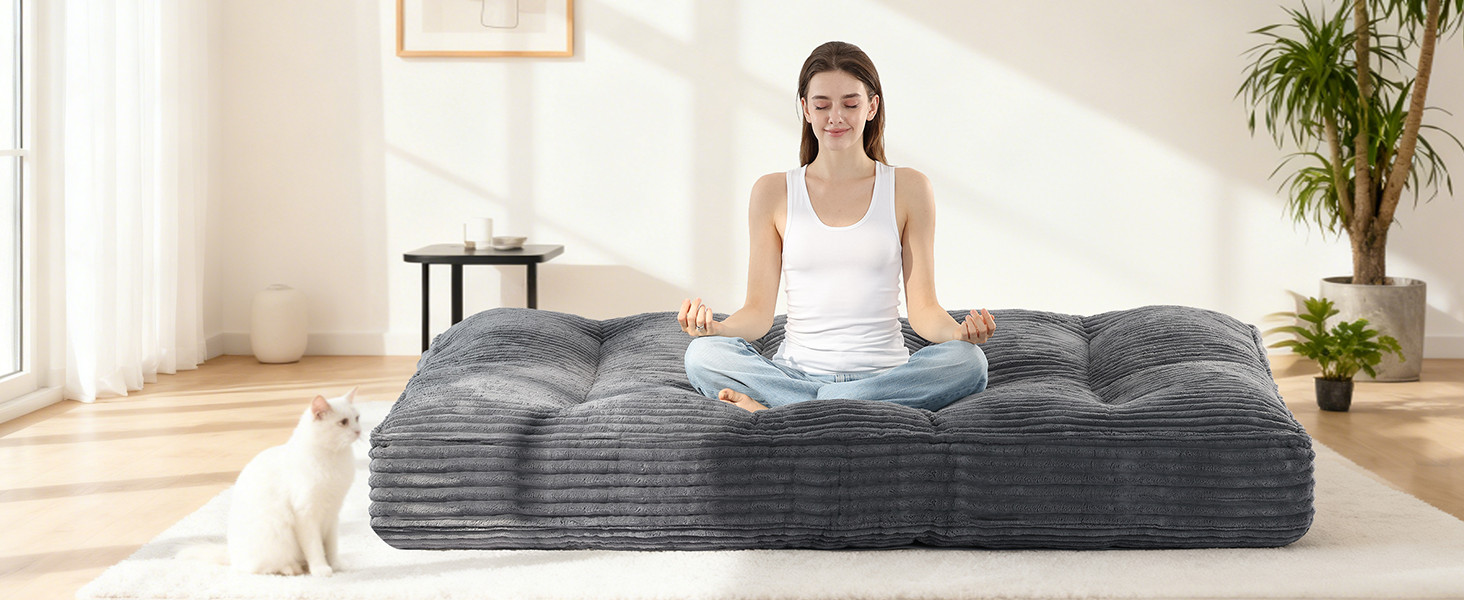 10″ Futon Mattr Queen Size,Futons Sofa Couch Bed with Straps, Thi
