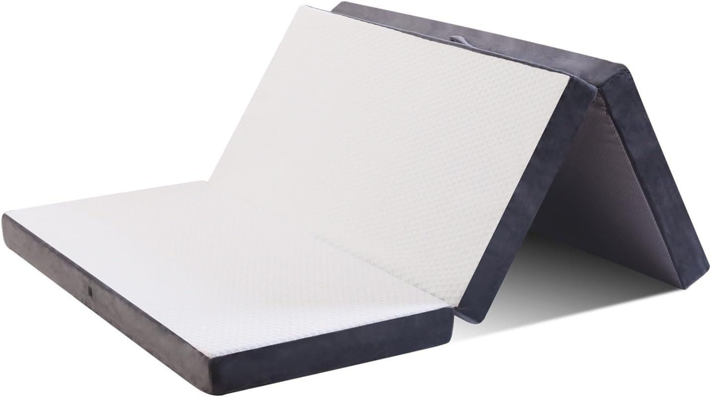 Folding Foam Mattress 4 Inches Foldable Floor Mattresses with Collapsible and Wa