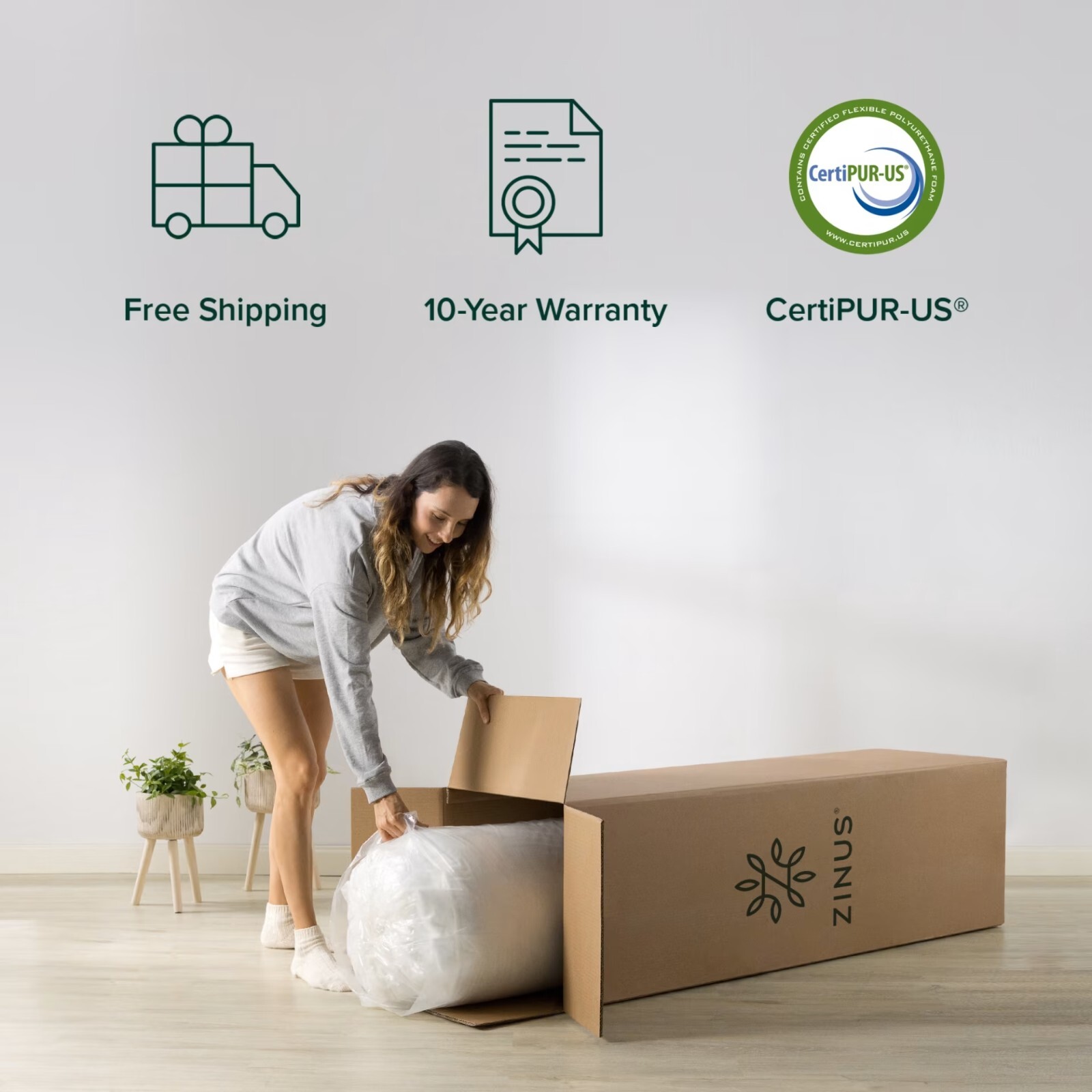 Green Tea Luxe Memory Foam Mattress Breathable 12in, Brand New – MSRP $899
