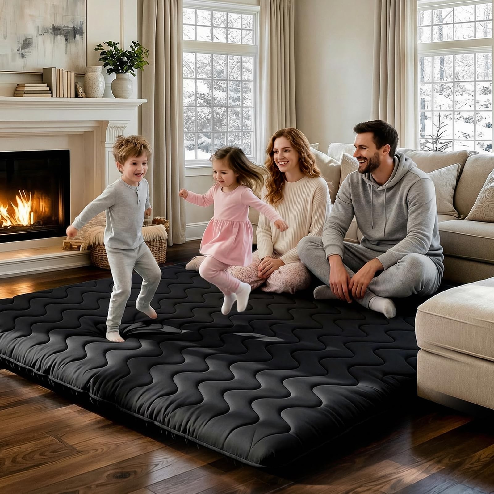 Japanese Floor Mattress Futon – 3.5″ Extra Firm Foldable Tatami Mat, 5-Layer …