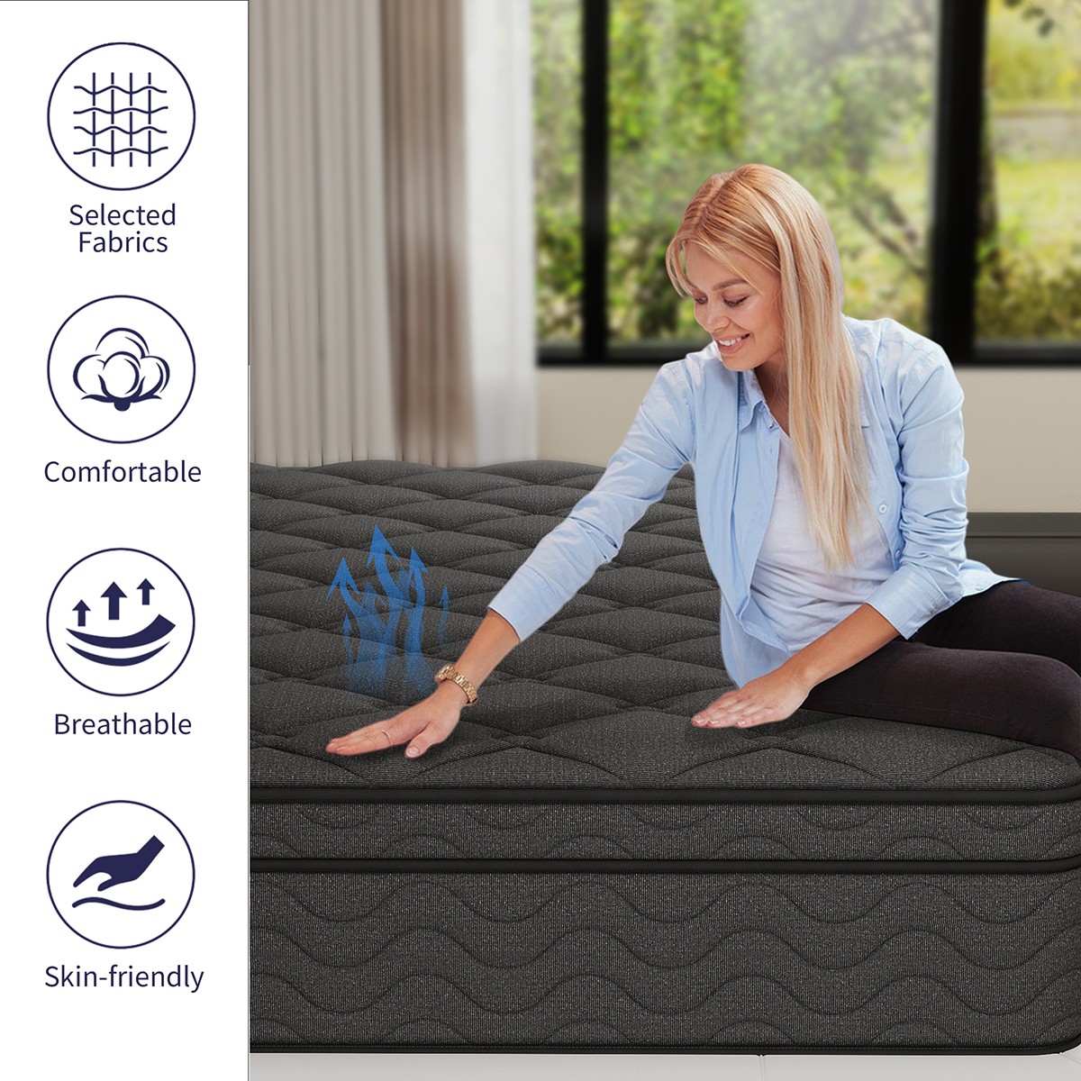 12 Inch Gel Memory Foam Hybrid Spring Mattress Twin Full Queen King Bed In A Box