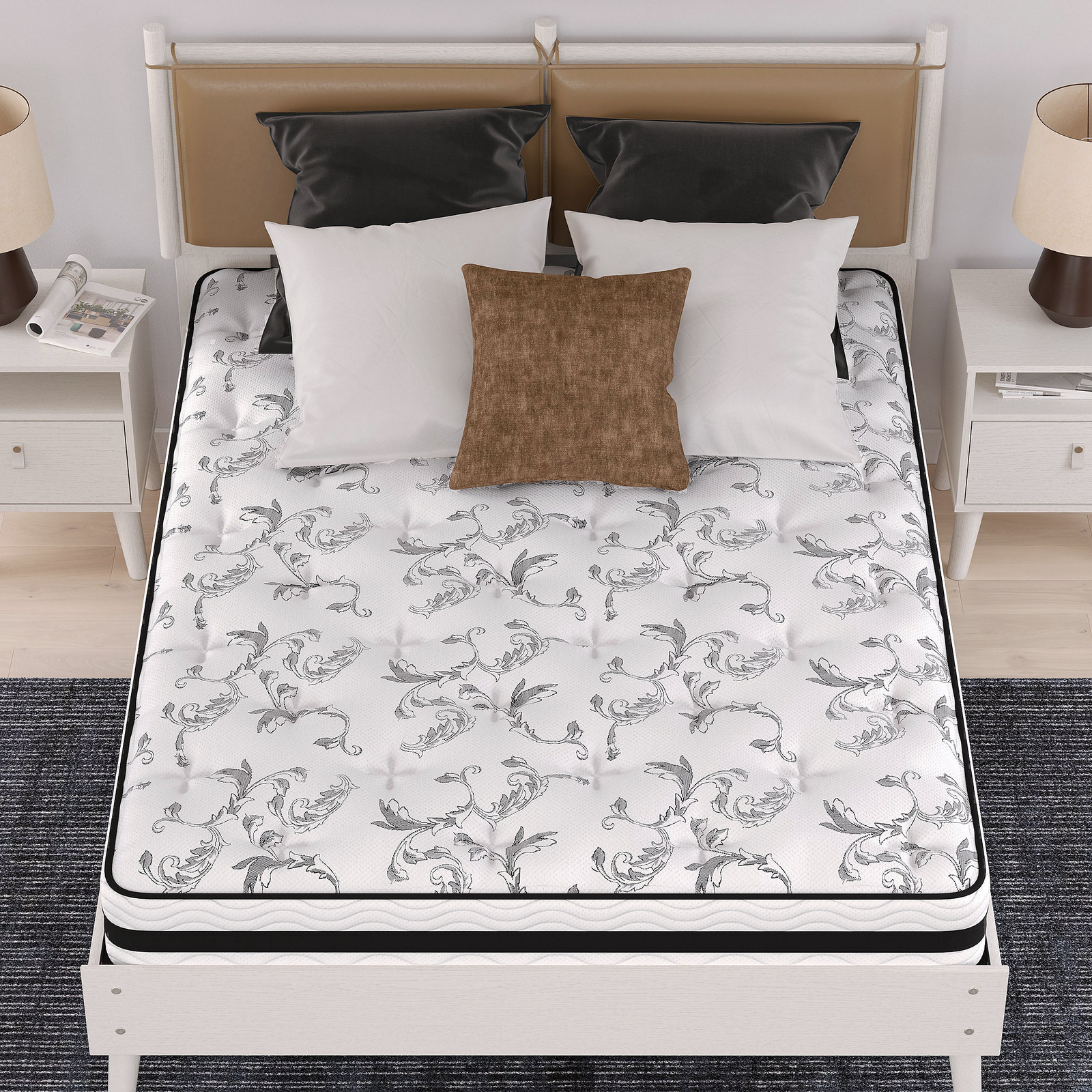 Signature Design by Ashley 8 Inch Chime Innerspring Twin Mattress in a Box White
