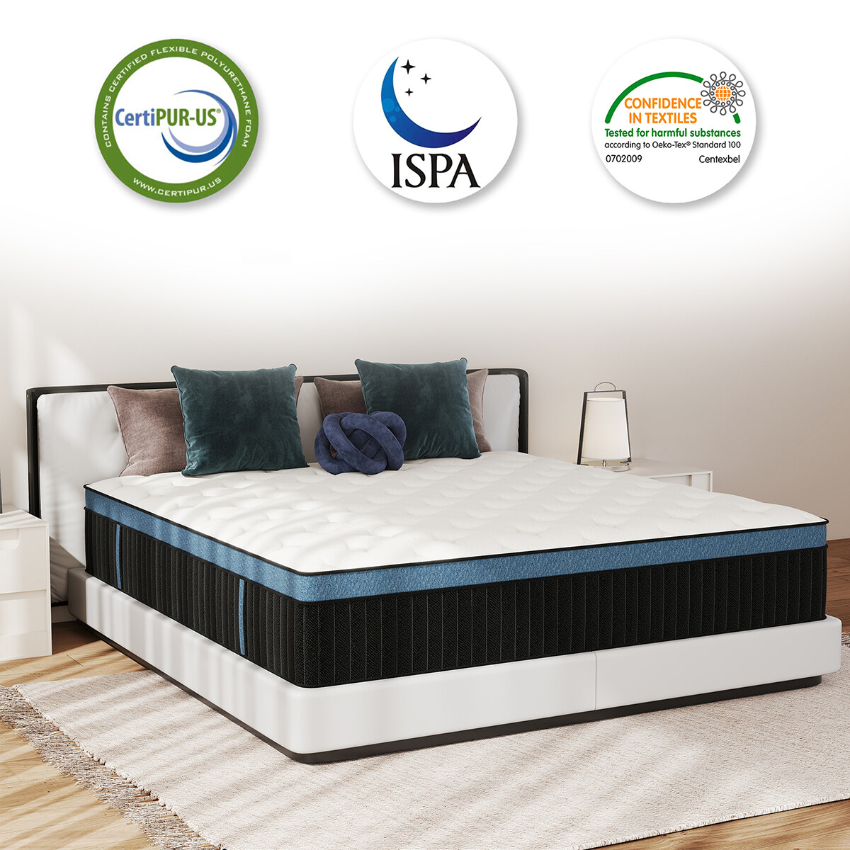 12″ 14″ Gel Memory Foam Pocket Spring Hybrid Mattress Twin Full Queen King Size