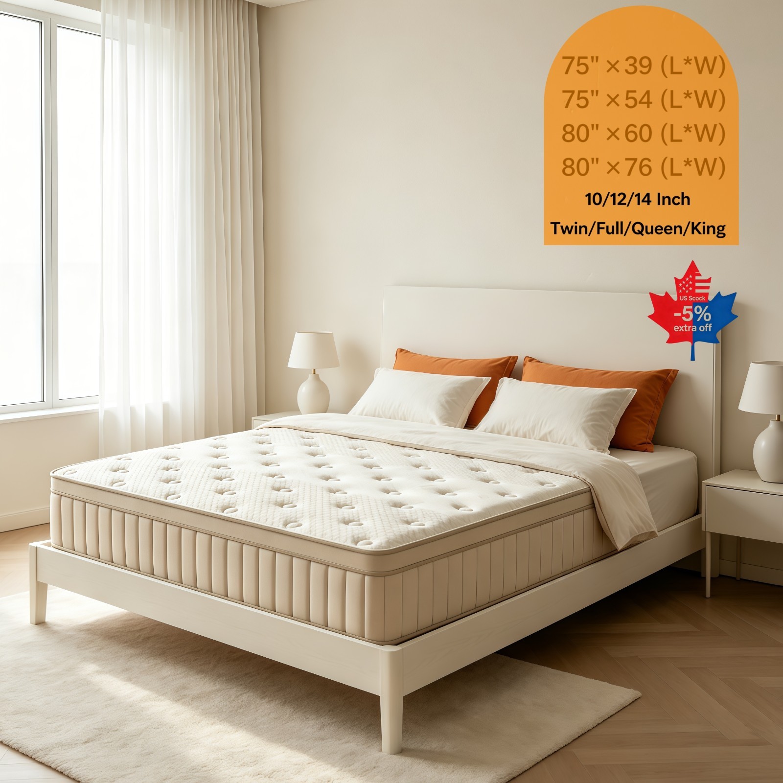 12″14″ Mattress Twin Full Queen King Size Gel Memory Foam Pocket Spring in a Box