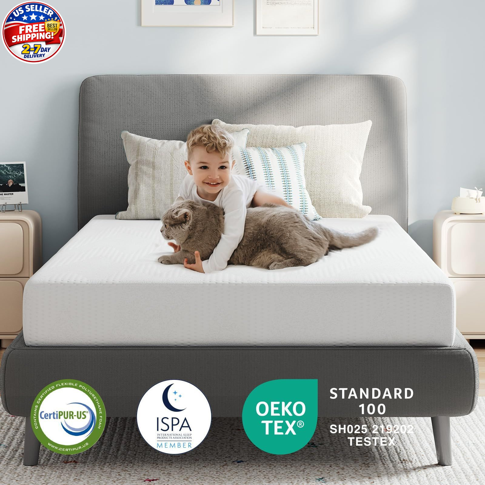 Twin Mattress, 5 Inch Twin Size Mattress for Kids, Gel Memory Foam Mattresses fo