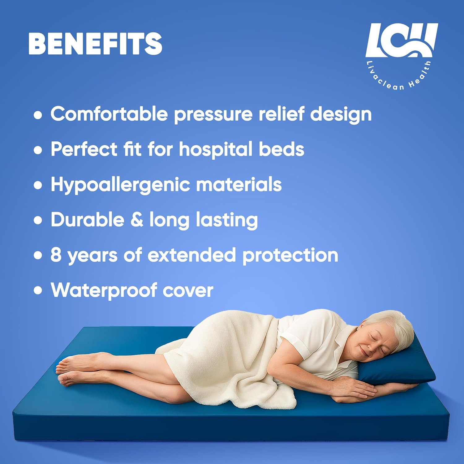 Hospital Bed Mattress – Twin XL 80″X36″X 6″ Gel 40Mm Memory Foam Medical Mattres