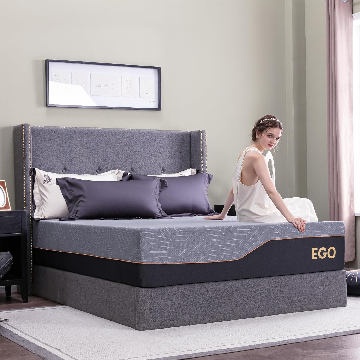 Copper Gel Memory Foam Mattress, 14 Inch Cal King Size Memory Foam Mattress, Cer