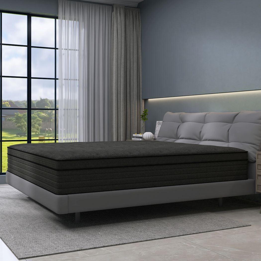 12″14″ Mattress in A Box Hybrid InnerSpring Twin Full Queen King Size Cool Black