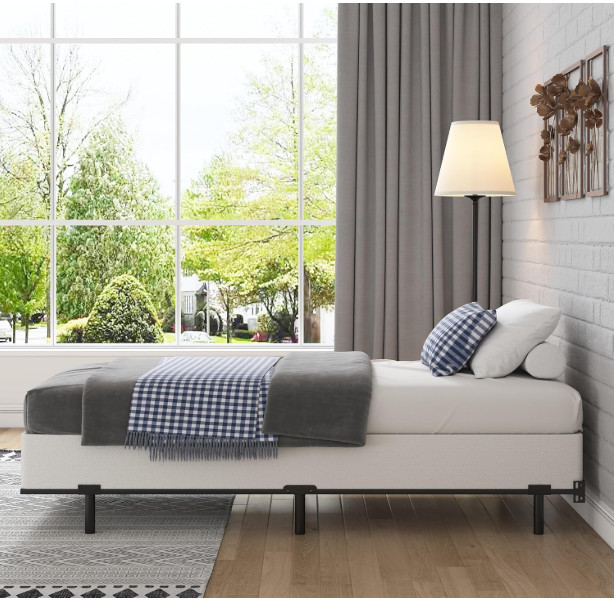 7 Inch Twin Box Spring with Fabric Cover Set, 2500lbs Capacity, Non-Slip