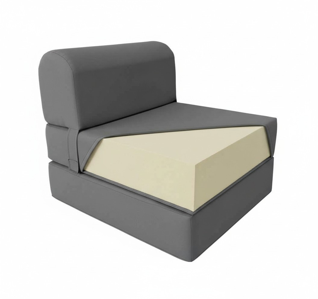 Portable Sleeper Chair Folding Foam Beds, Sofa, Couches 6x24x70 Gray