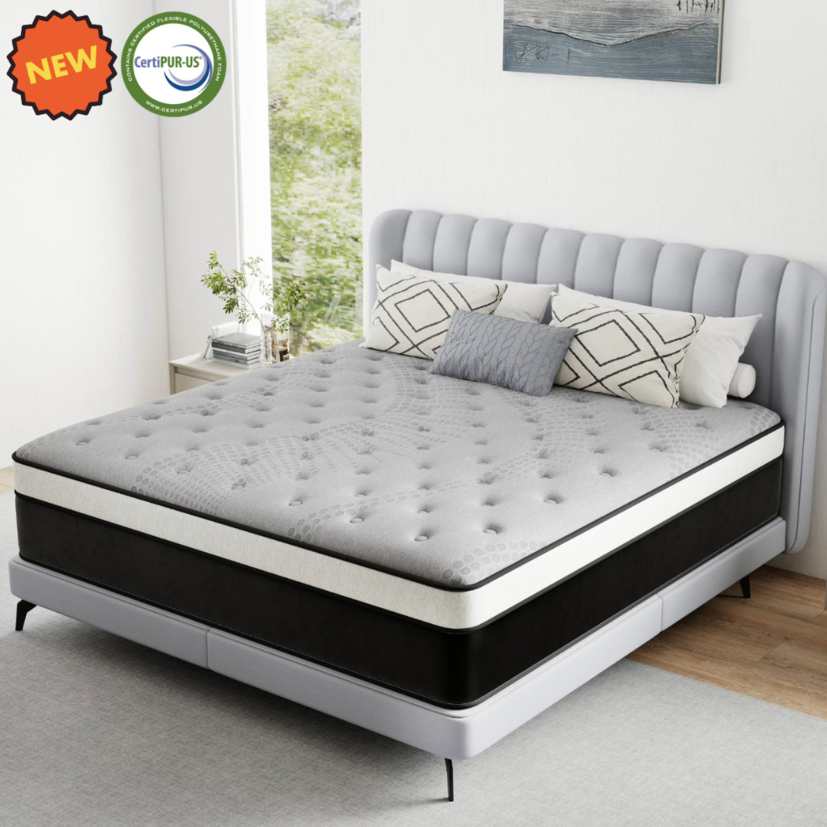 12″ King Colchon Memory Foam Hibrido Cama King Mattress Medium Firm Hybrid