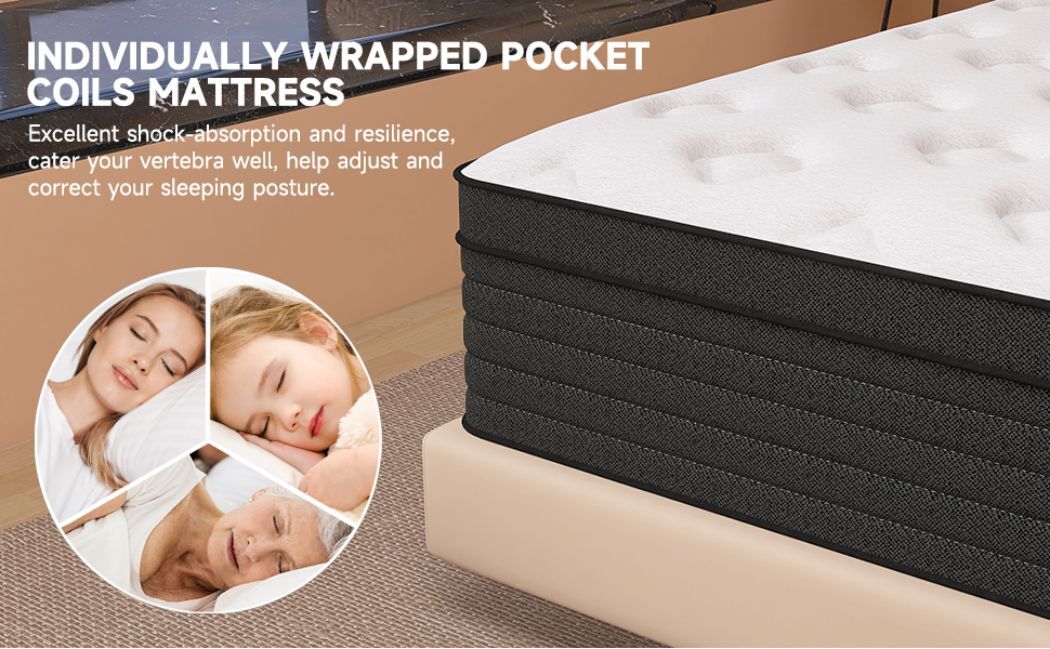 14 Inch King Mattress Hybrid Gel Memory Foam Medium Firm Innerspring In A Box