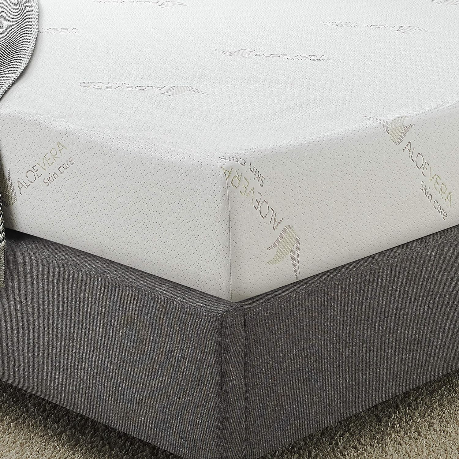 ALOE Infused Memory Foam Mattress in a Box, Roll-Compressed, 3-Layer Extra Firm