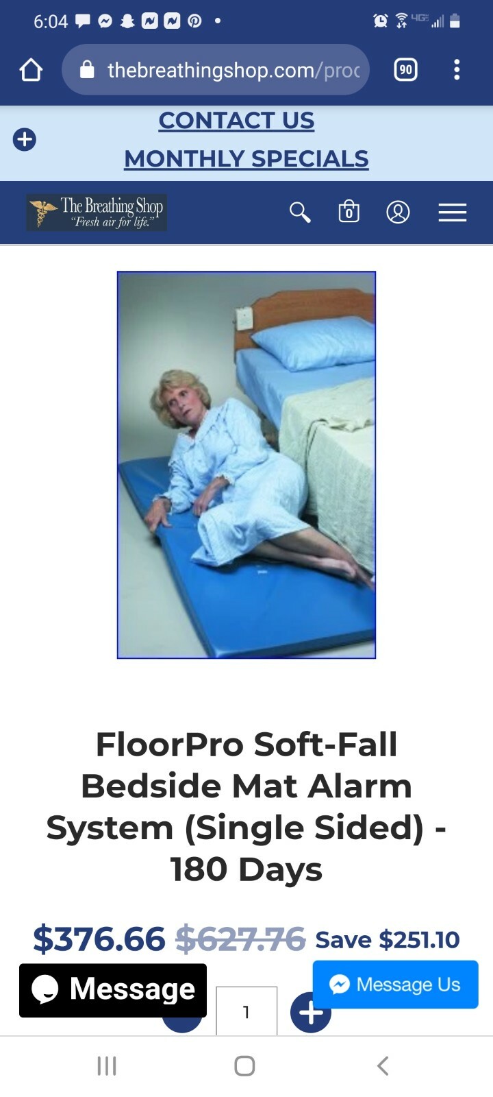 Skil-Care FloorPro Soft-Fall Bedside Mat Alarm System (Single Sided) New Sealed