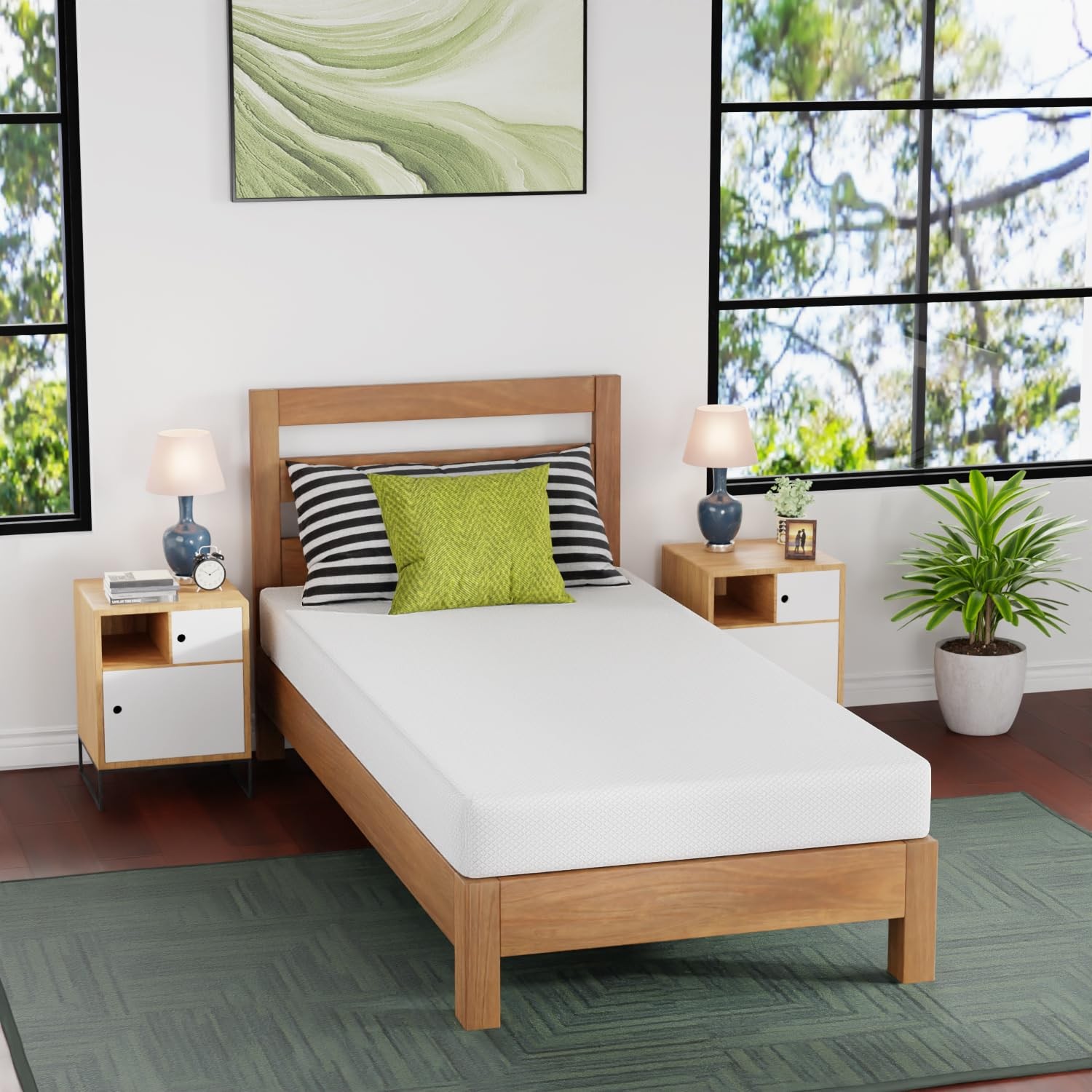 FDW | 6 Inch Twin XL Mattress | Medium Firm | Gel Memory Foam Mattress | Whit…