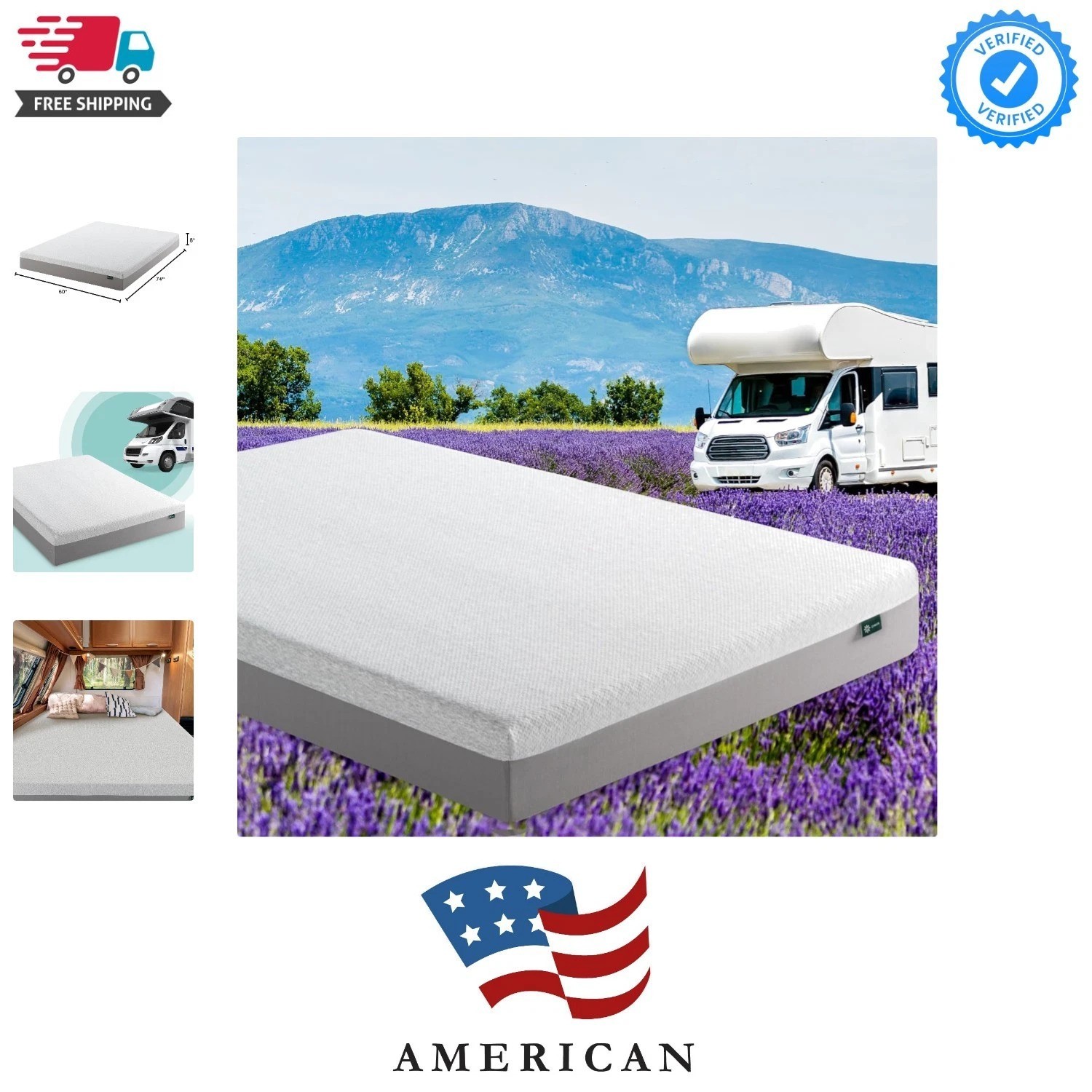 8 Inch Ultima RV Memory Foam Mattress [New Version], Short Queen, Fiberglass …
