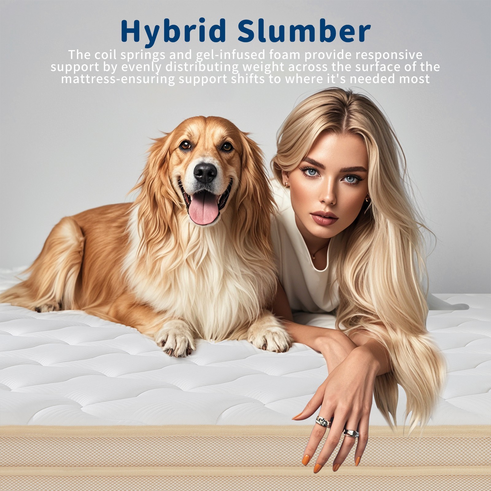 10″ 12″ Gel Memory Foam Twin Txl Full Queen King Spring Hybrid Mattress in a Box