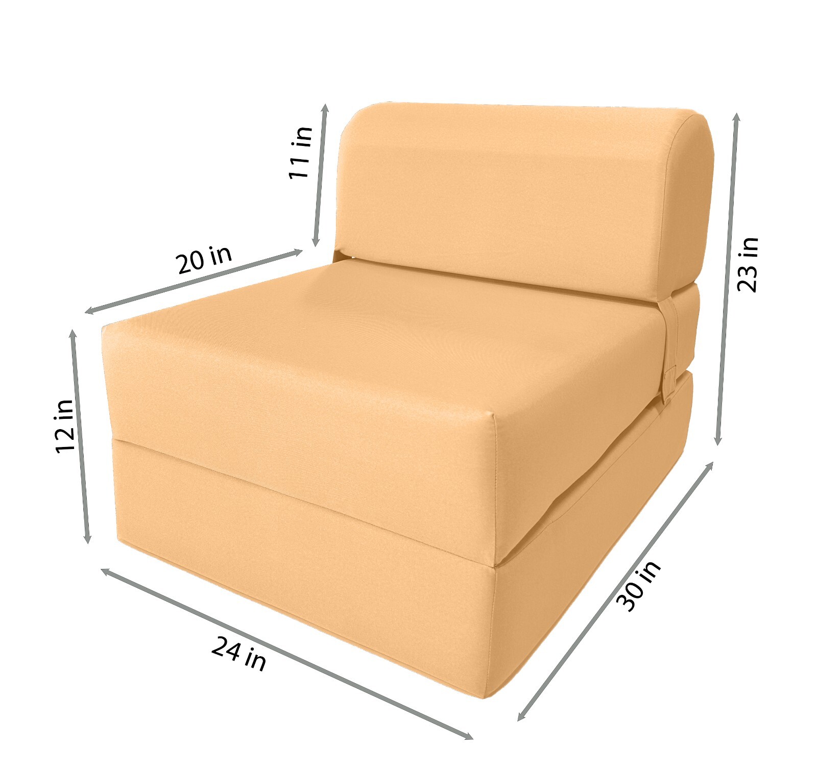 Sleeper Chair Folding Foam Beds, Bedding Sofa, Couches 6x24x70 Peach