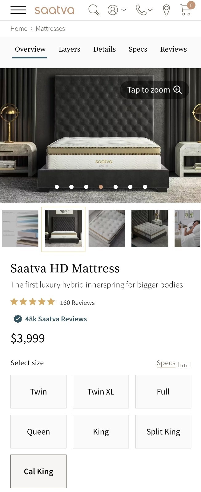 Saatva HD King Size Mattress