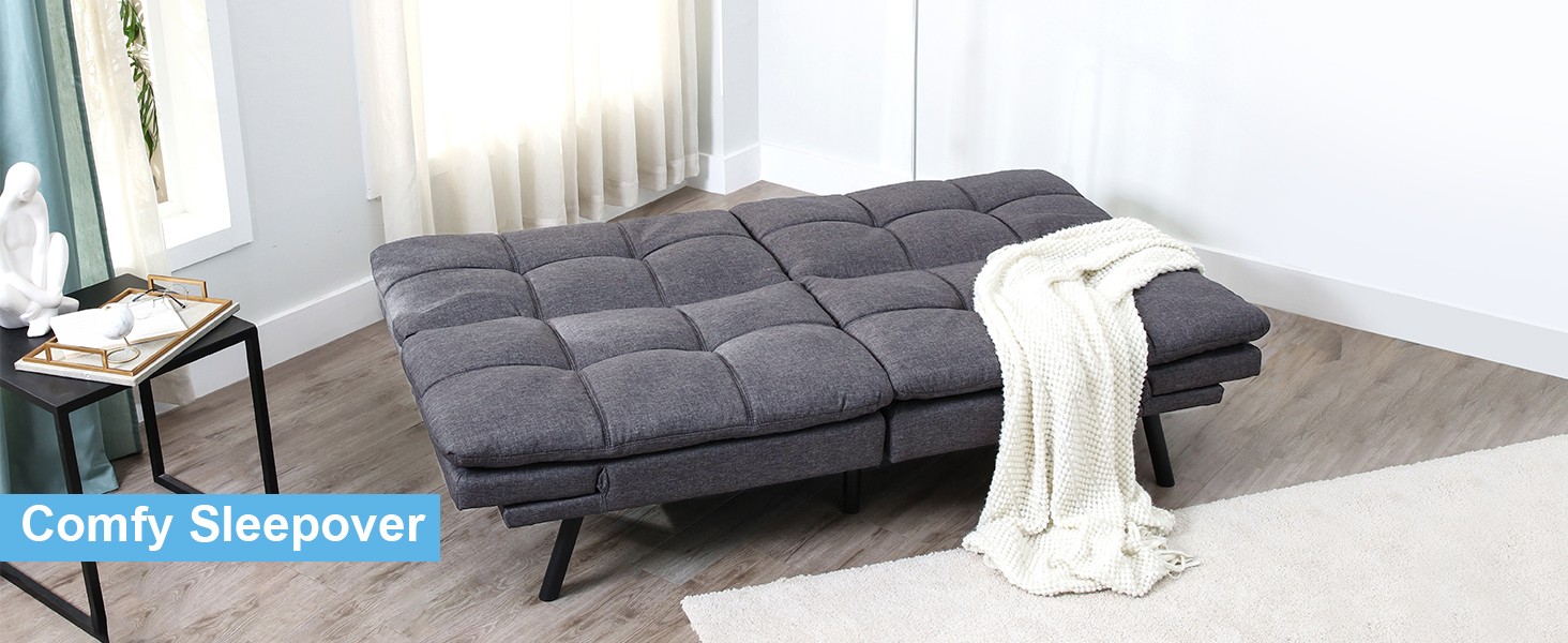 Futon Sofa Bed Convertible Memory Fo Couch Bed, Modern Sleeper