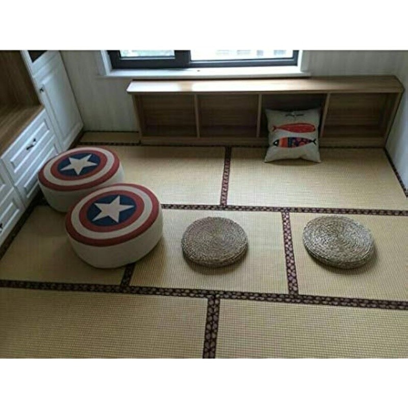 Durable Japanese Mini Tatami Mat 1 Inch Thick Handwoven Reed Futon Use