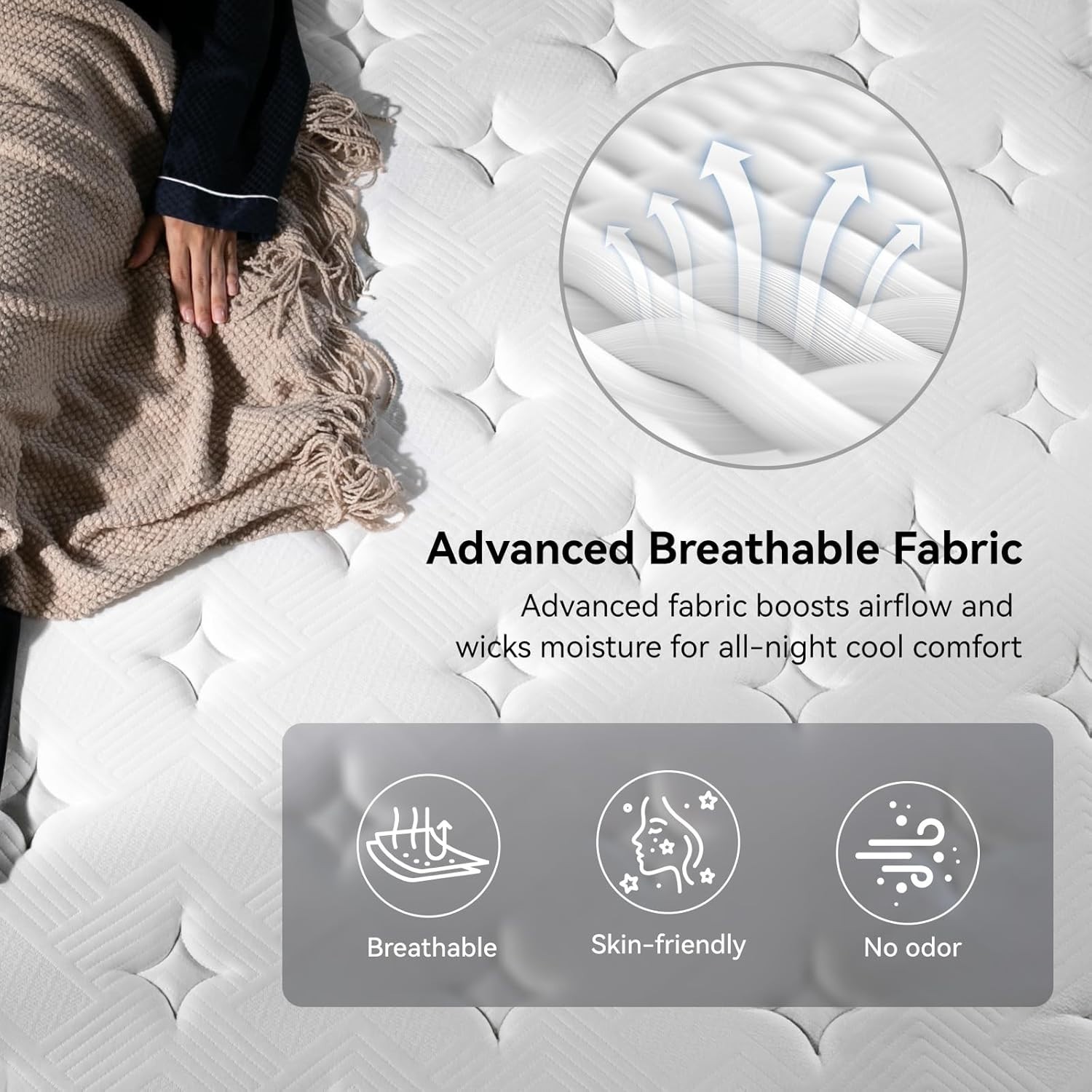 King Size Mattress (High-End Upgraded) Hotel-Level Luxury 16 Inch Hybrid King Ma