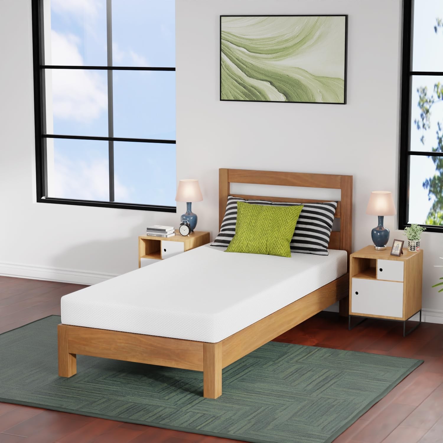 FDW | 6 Inch Twin XL Mattress | Medium Firm | Gel Memory Foam Mattress | Whit…