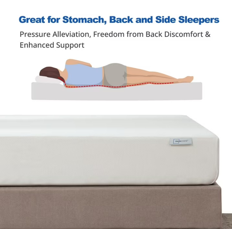 Mainstays 6” Medium Firm Memory Foam Mattress, Twin