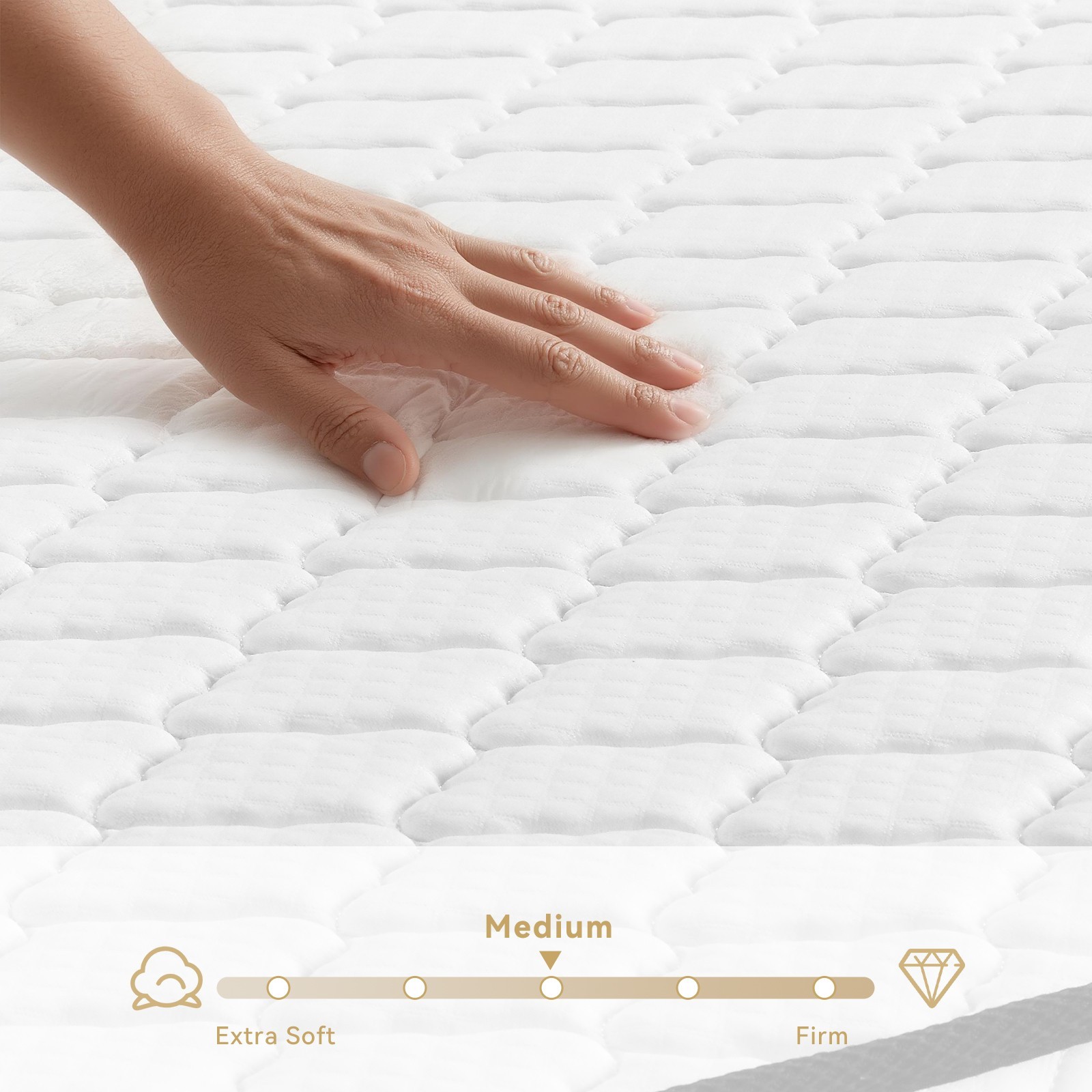 6 Inch Gel Memory Foam Mattresses Medium Firm for Cooling Sleep &Pressure Relief
