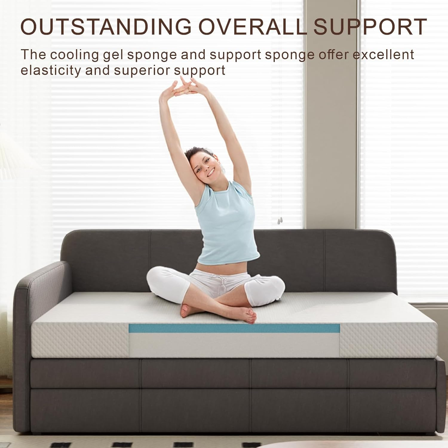 Twin Mattress for Kids Adults, 5 Inch, Medium Firm, Cooling Gel Memory Foam, Fib