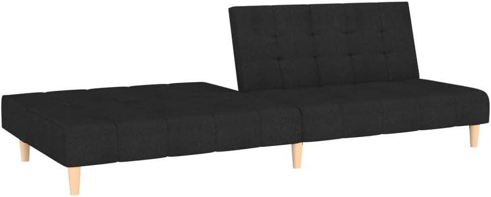 2-Seater Sofa Bed Convertible Sleeper Sofa for Small Spaces, Bla Fabric