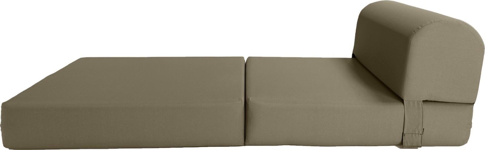 Tan 6x24x70 Sleeper Chair Folding Foam Bed, Foam Density 1.8 lbs Sofa Beds