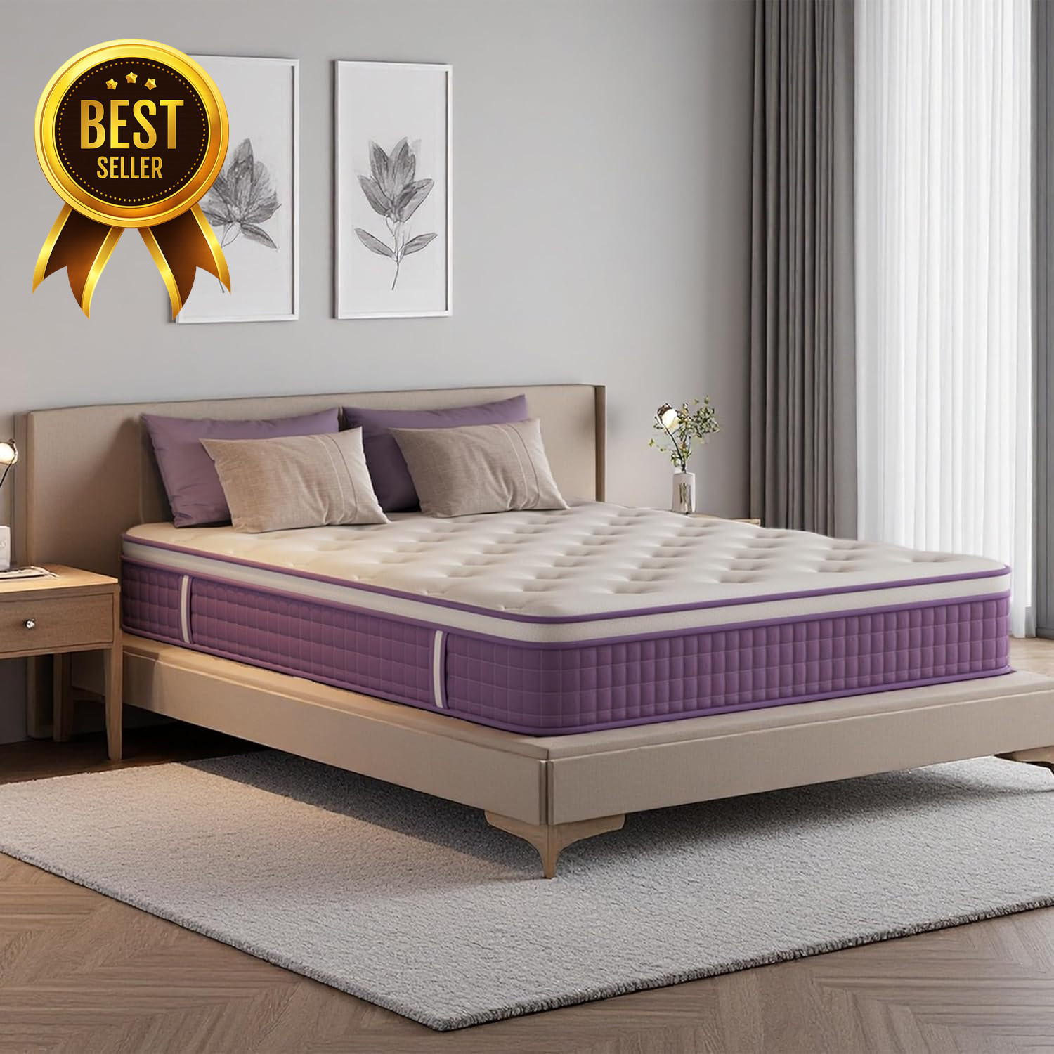 12 Inch Queen Hybrid Mattress in a Box Gel Memory Foam and Pocket Spring Mattres