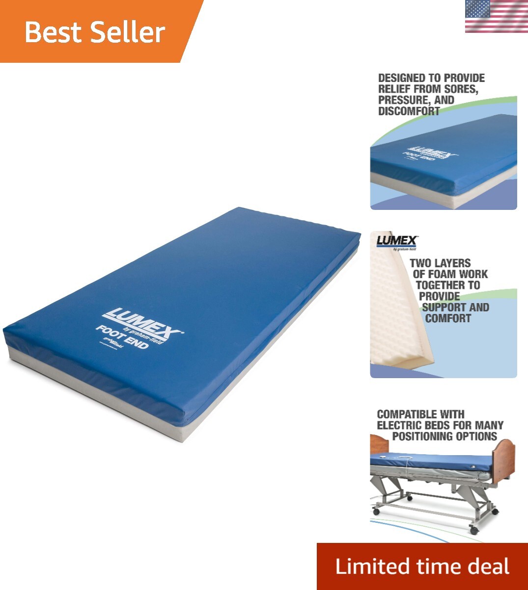 Lumex Select Hospital Bed Mattress, Multi-Layer Foam, Fluid-Resistant Cover, …