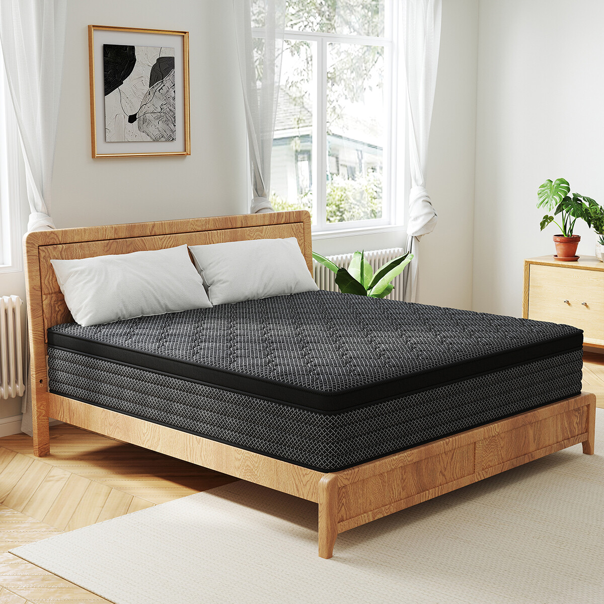12″14″ Twin Full Queen King Mattress Memory Foam Pocket Coil Hybrid Bed In a Box