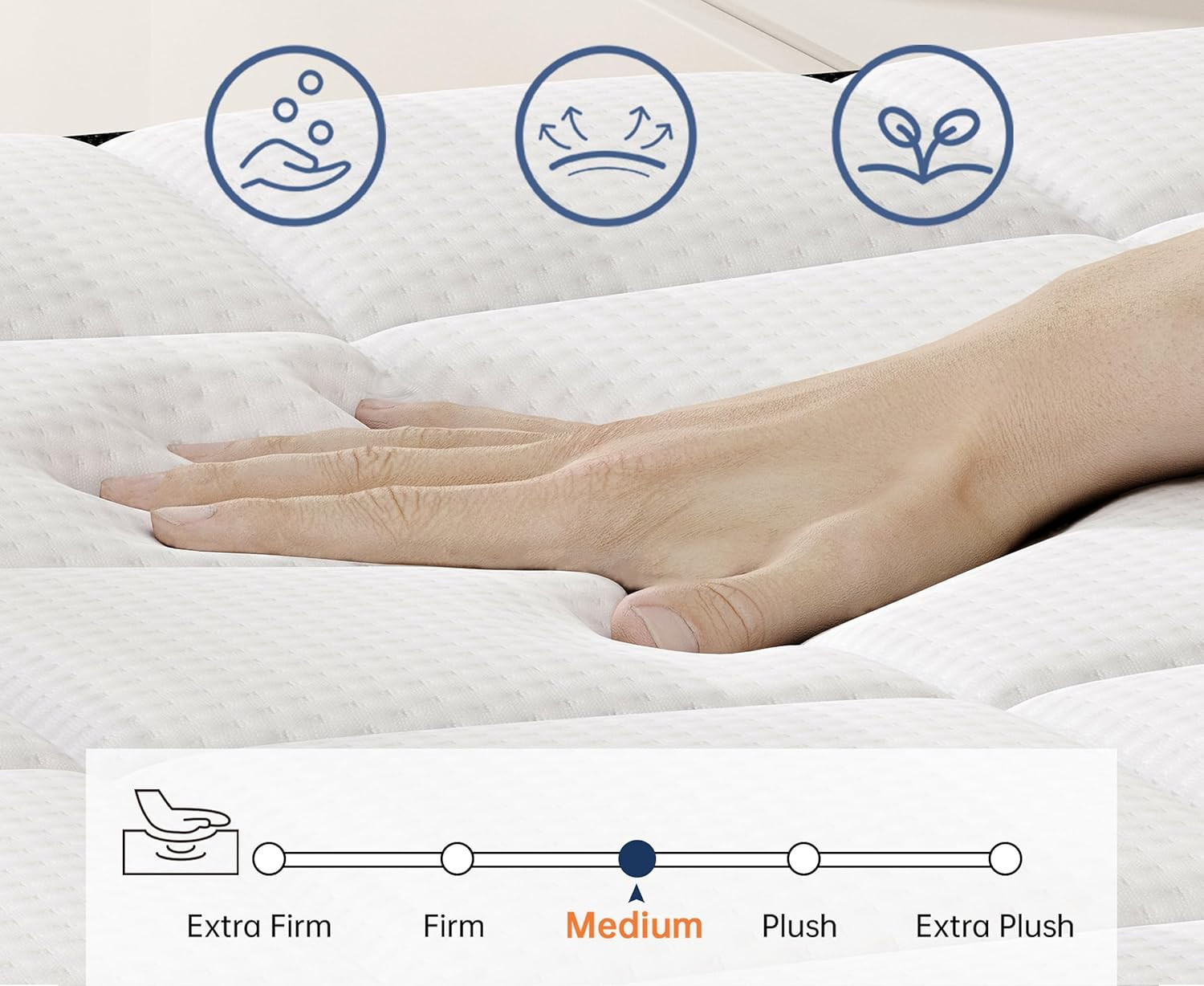LETMOON 8 Inch Full Size Mattress, Hybrid Full Mattress in a Box, Medium-Firm Hi